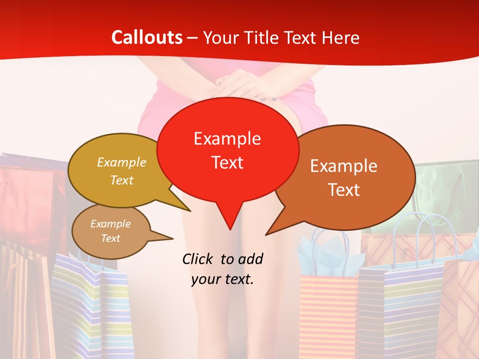 Holding Cheerful Shopping PowerPoint Template