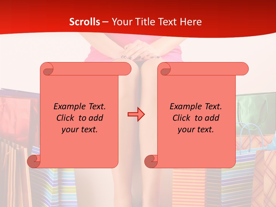 Holding Cheerful Shopping PowerPoint Template