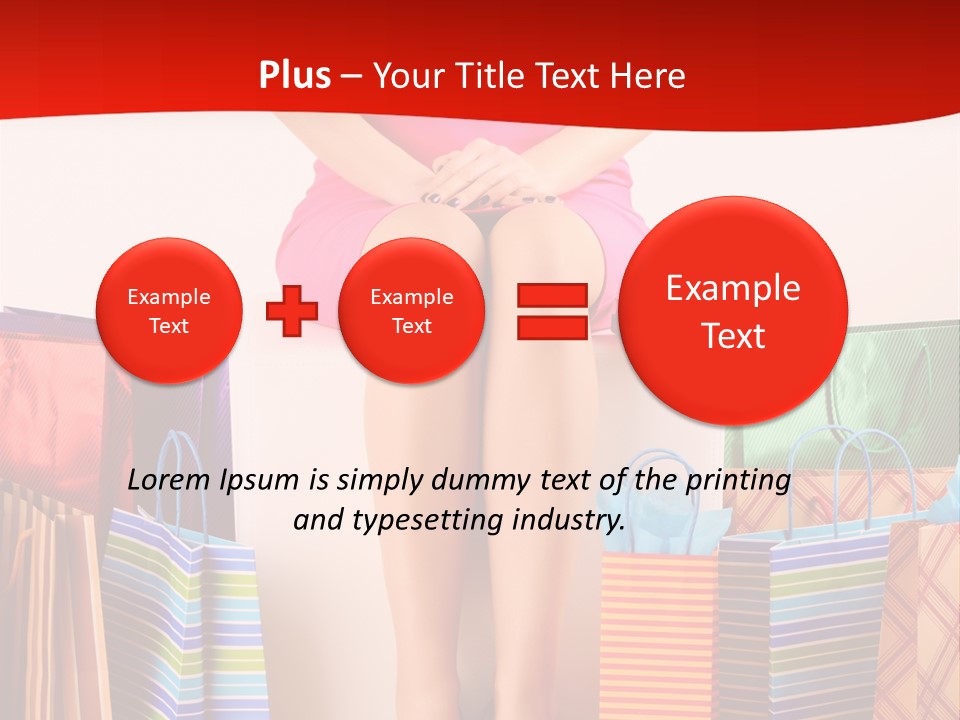 Holding Cheerful Shopping PowerPoint Template