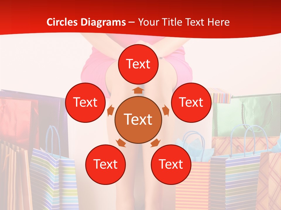 Holding Cheerful Shopping PowerPoint Template