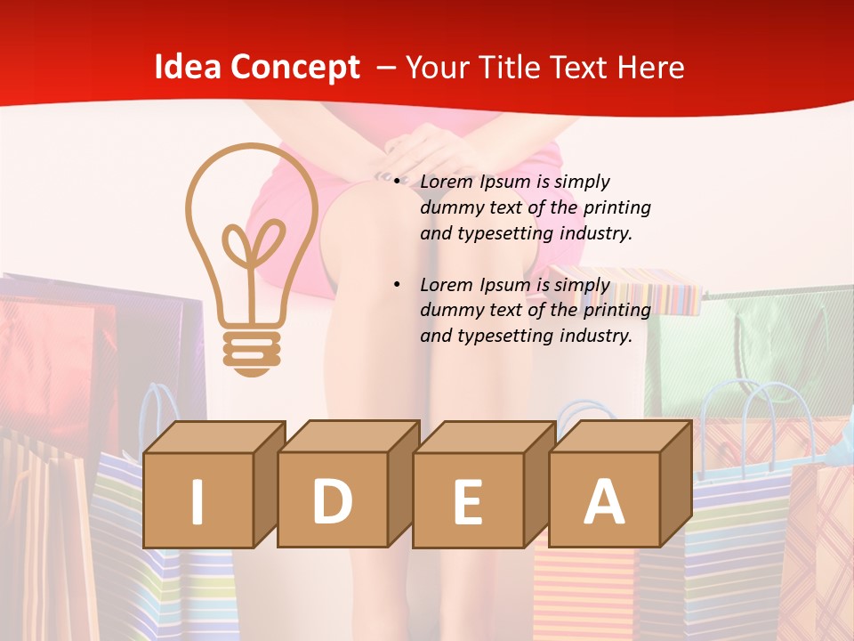 Holding Cheerful Shopping PowerPoint Template