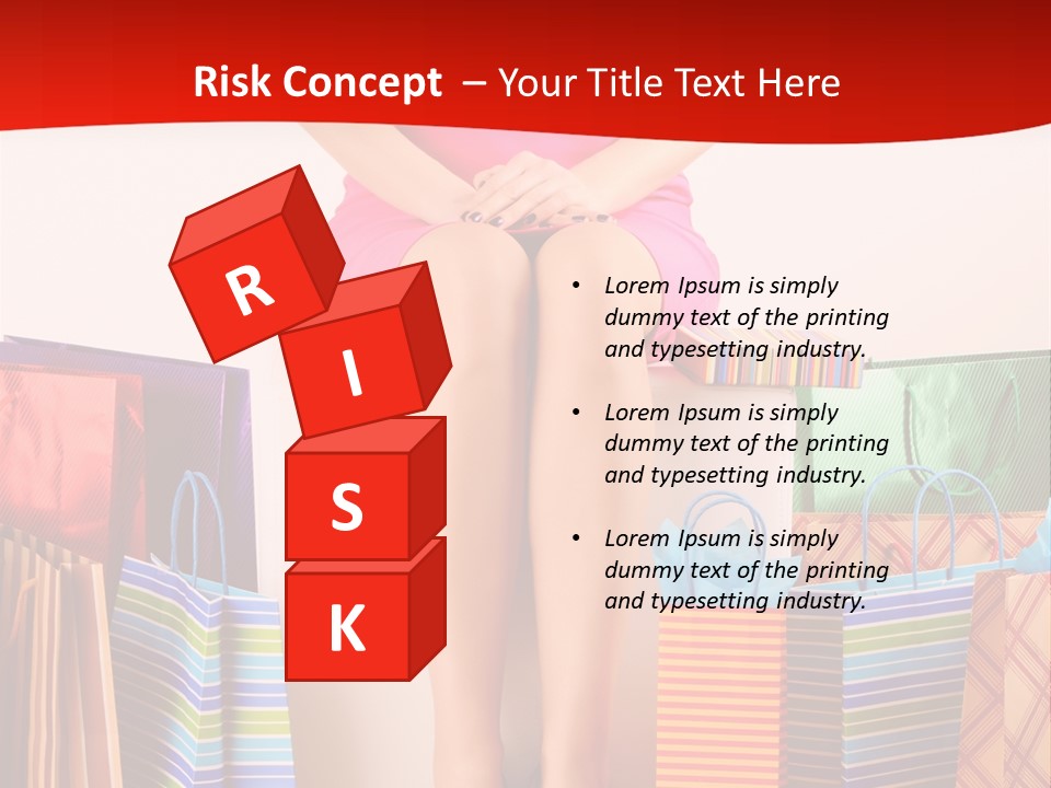 Holding Cheerful Shopping PowerPoint Template