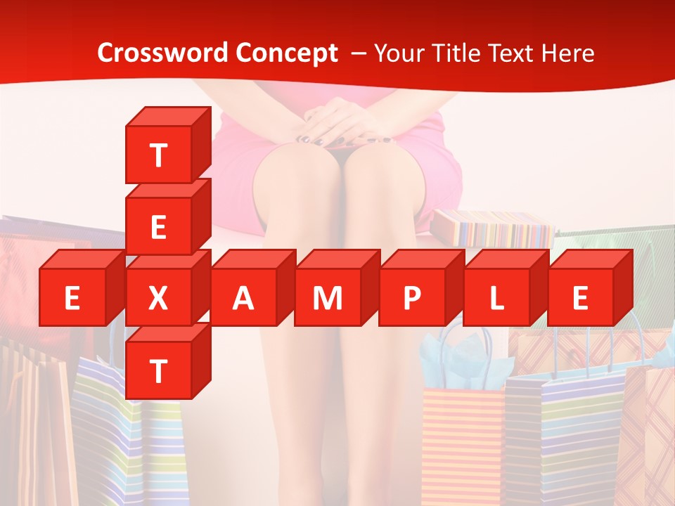 Holding Cheerful Shopping PowerPoint Template