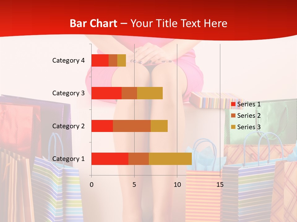 Holding Cheerful Shopping PowerPoint Template