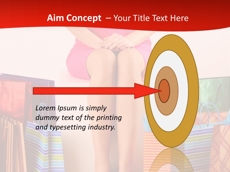 Holding Cheerful Shopping PowerPoint Template