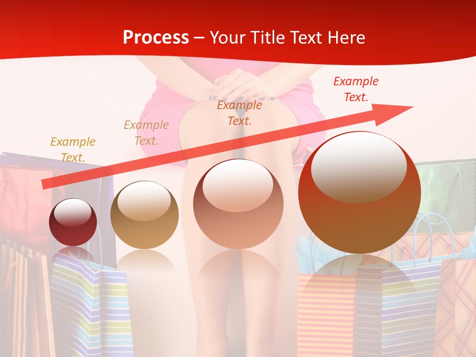 Holding Cheerful Shopping PowerPoint Template