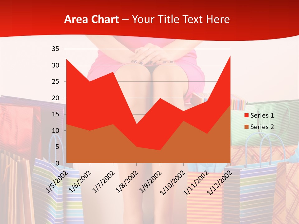 Holding Cheerful Shopping PowerPoint Template