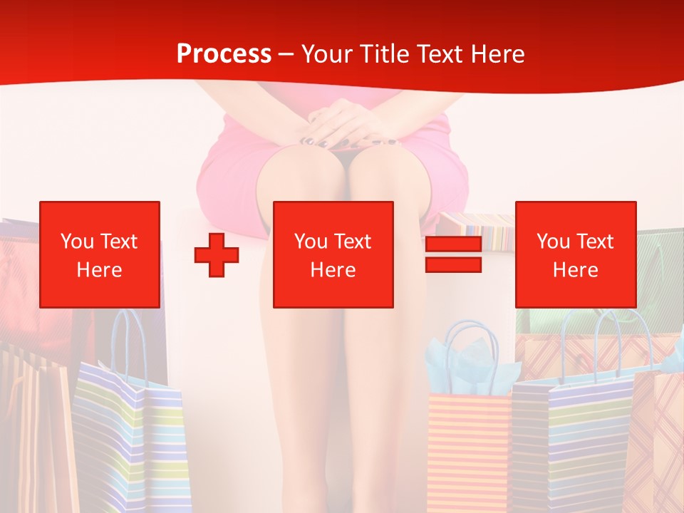 Holding Cheerful Shopping PowerPoint Template