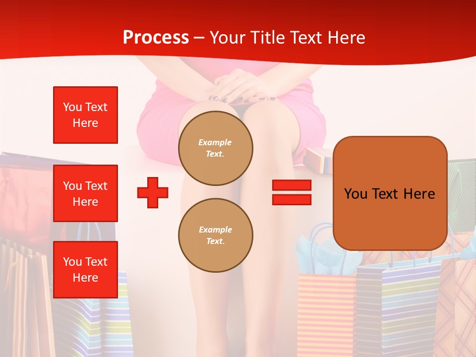 Holding Cheerful Shopping PowerPoint Template