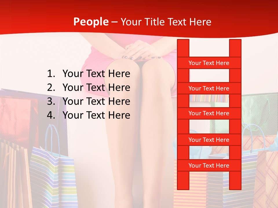 Holding Cheerful Shopping PowerPoint Template