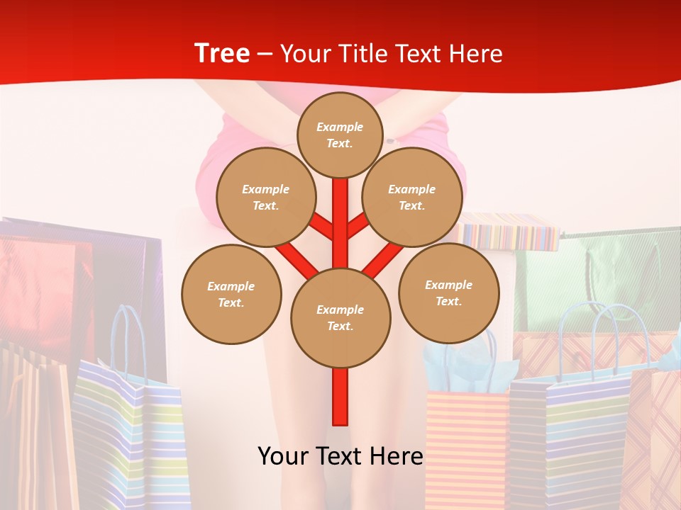 Holding Cheerful Shopping PowerPoint Template