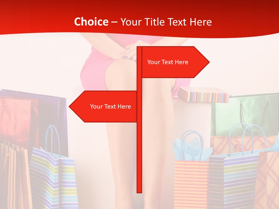 Holding Cheerful Shopping PowerPoint Template