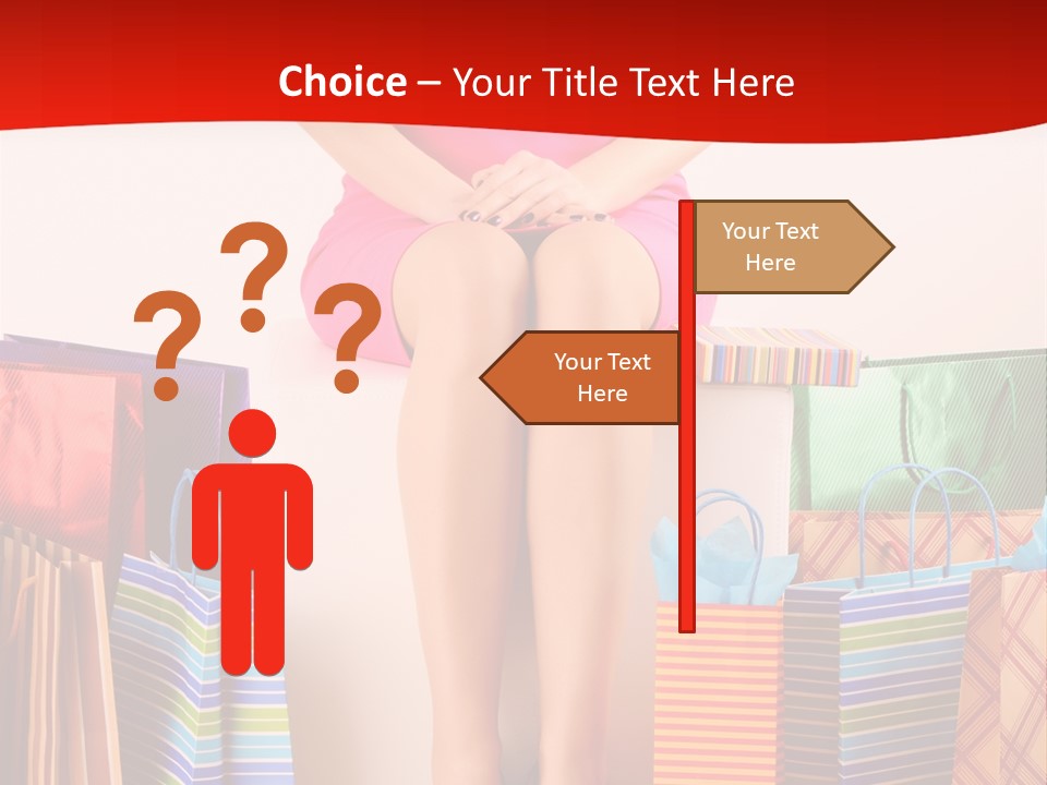 Holding Cheerful Shopping PowerPoint Template