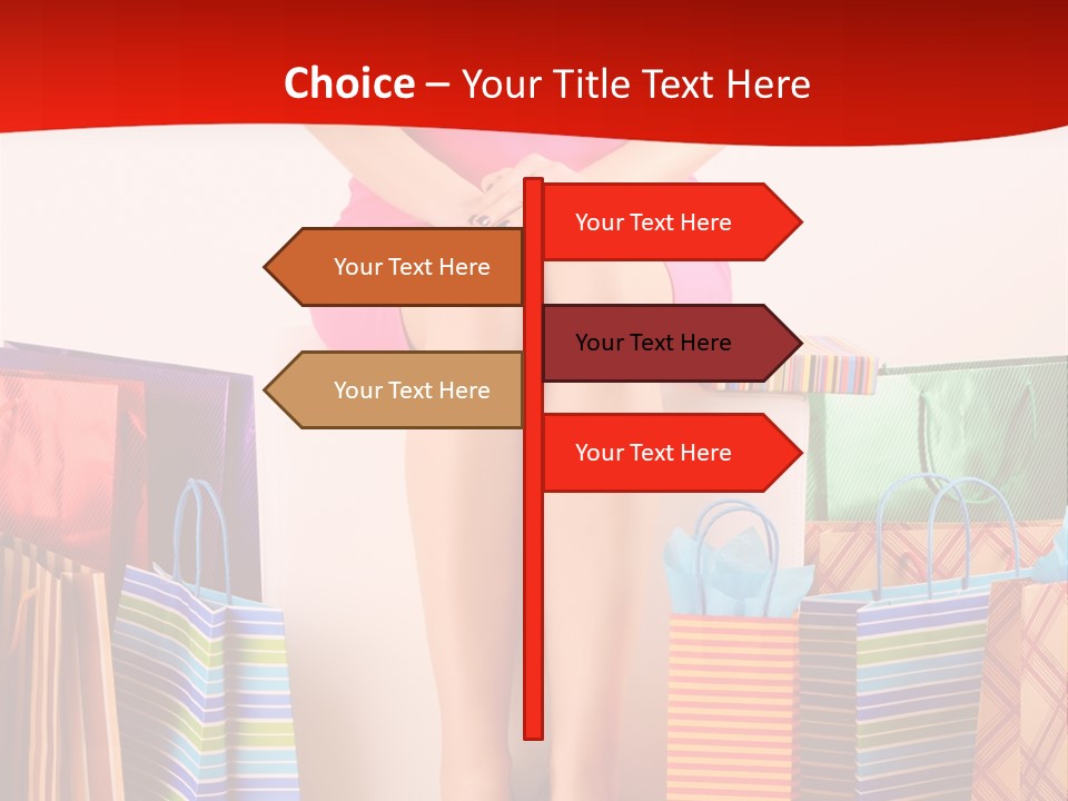 Holding Cheerful Shopping PowerPoint Template