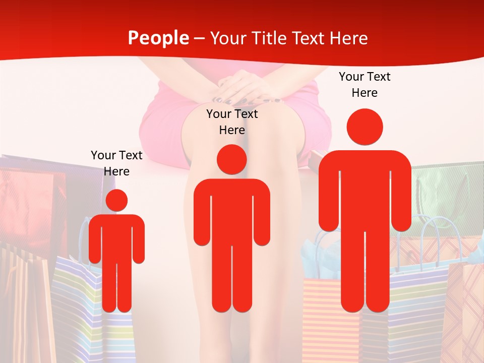 Holding Cheerful Shopping PowerPoint Template