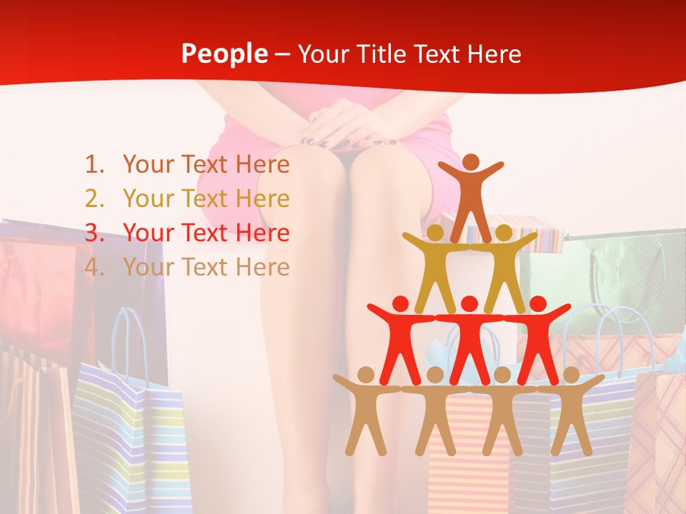 Holding Cheerful Shopping PowerPoint Template