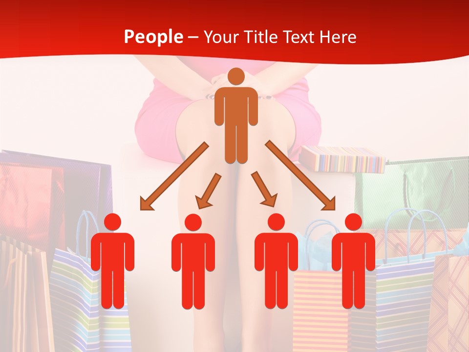 Holding Cheerful Shopping PowerPoint Template