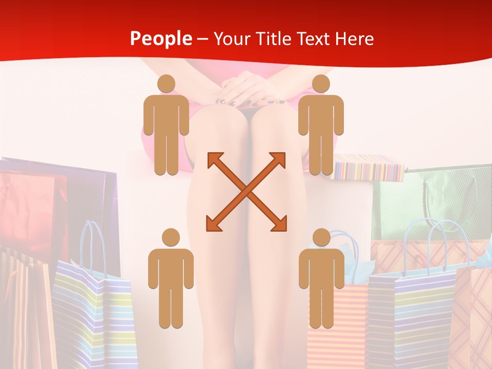 Holding Cheerful Shopping PowerPoint Template