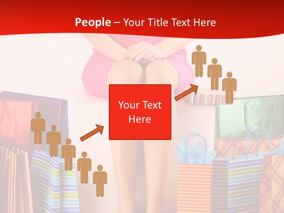 Holding Cheerful Shopping PowerPoint Template