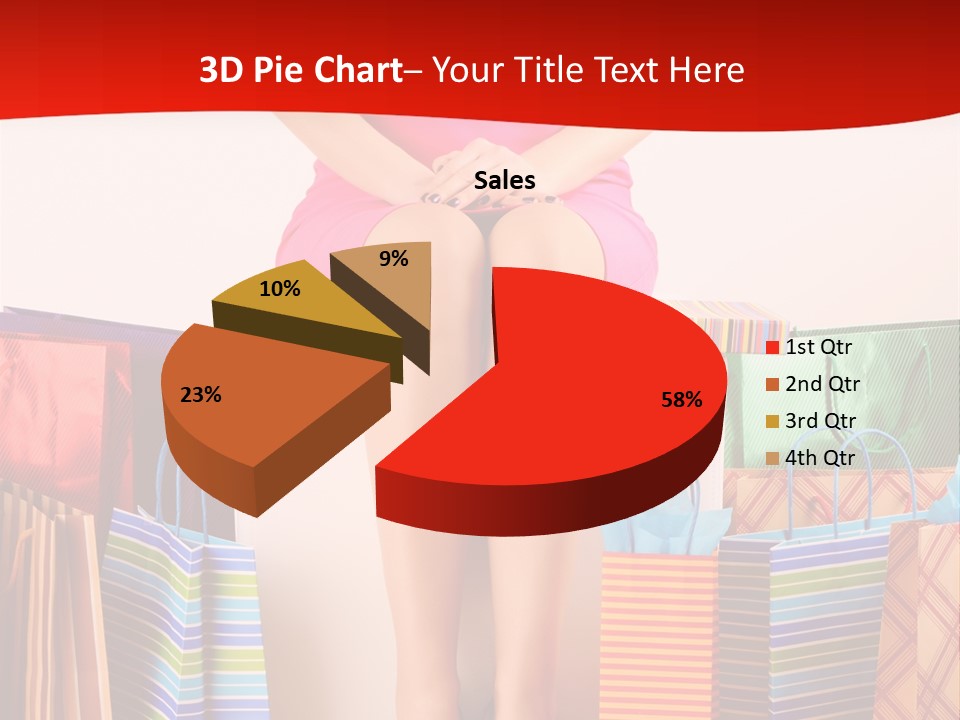 Holding Cheerful Shopping PowerPoint Template