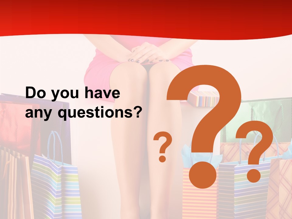 Holding Cheerful Shopping PowerPoint Template