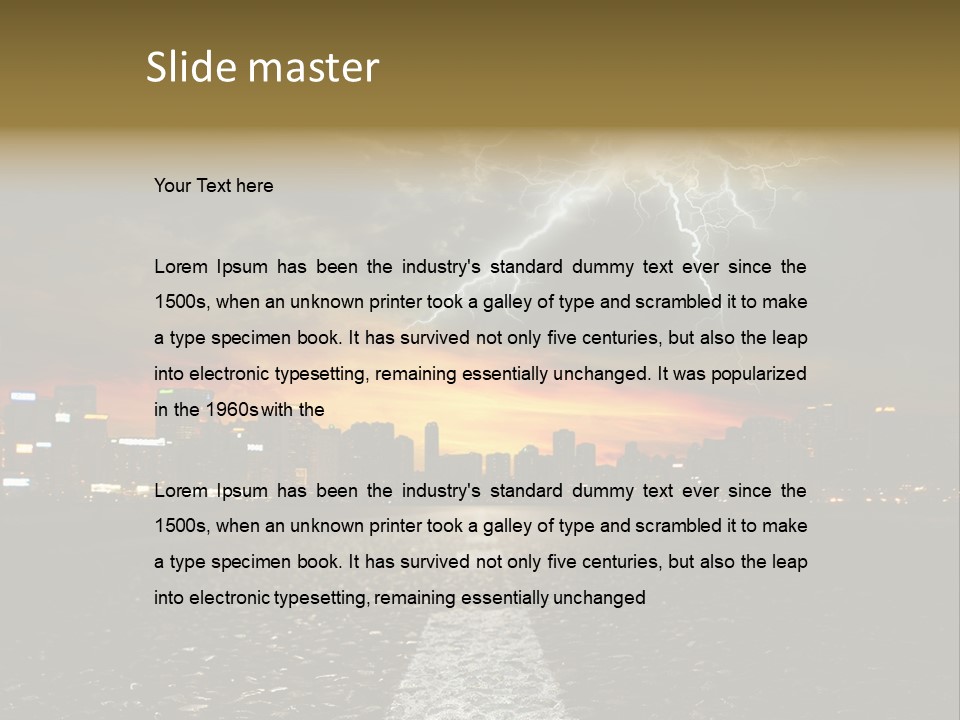 City Lights Motorway PowerPoint Template