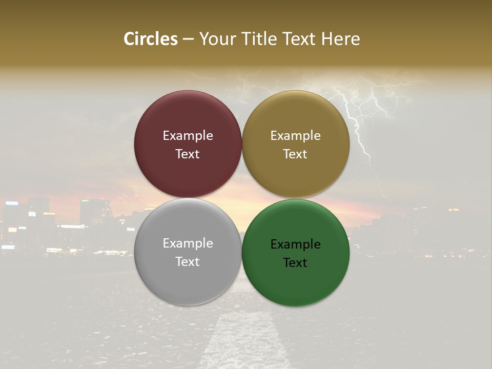 City Lights Motorway PowerPoint Template