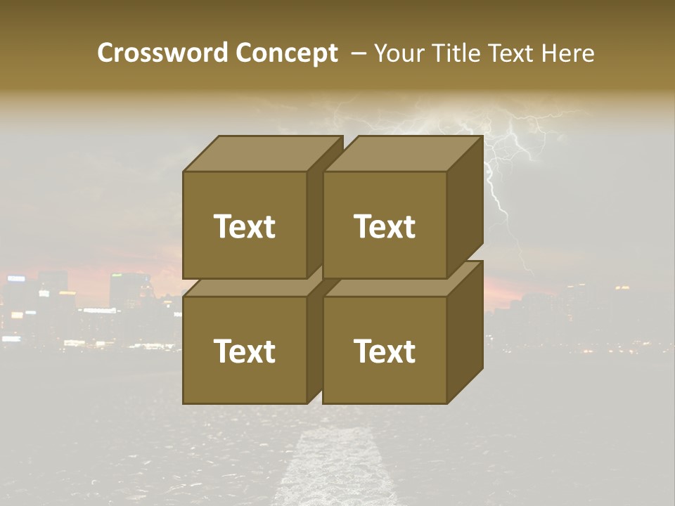 City Lights Motorway PowerPoint Template