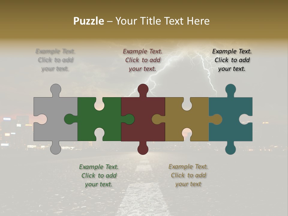 City Lights Motorway PowerPoint Template