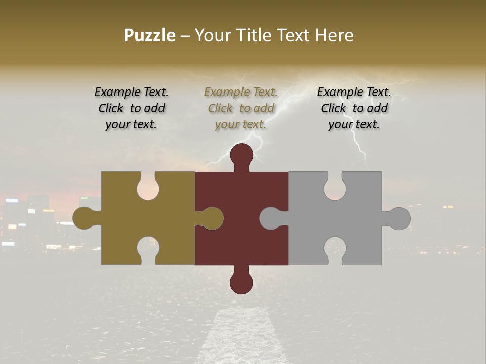 City Lights Motorway PowerPoint Template