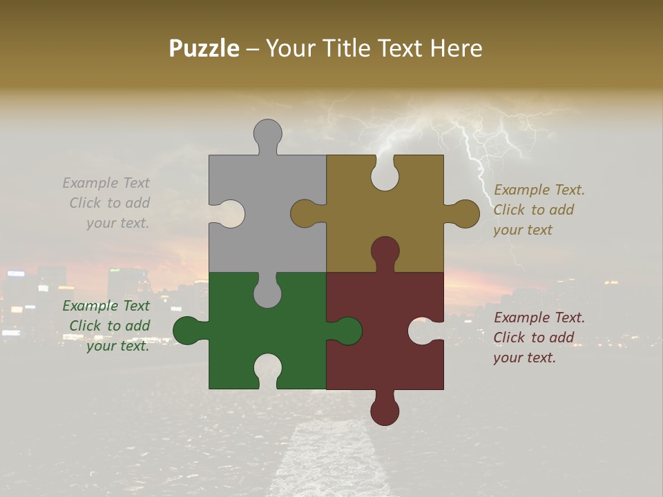 City Lights Motorway PowerPoint Template