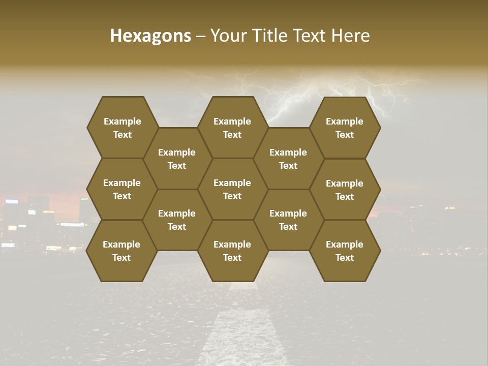 City Lights Motorway PowerPoint Template