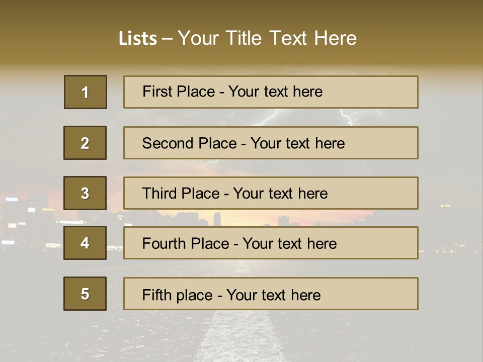 City Lights Motorway PowerPoint Template