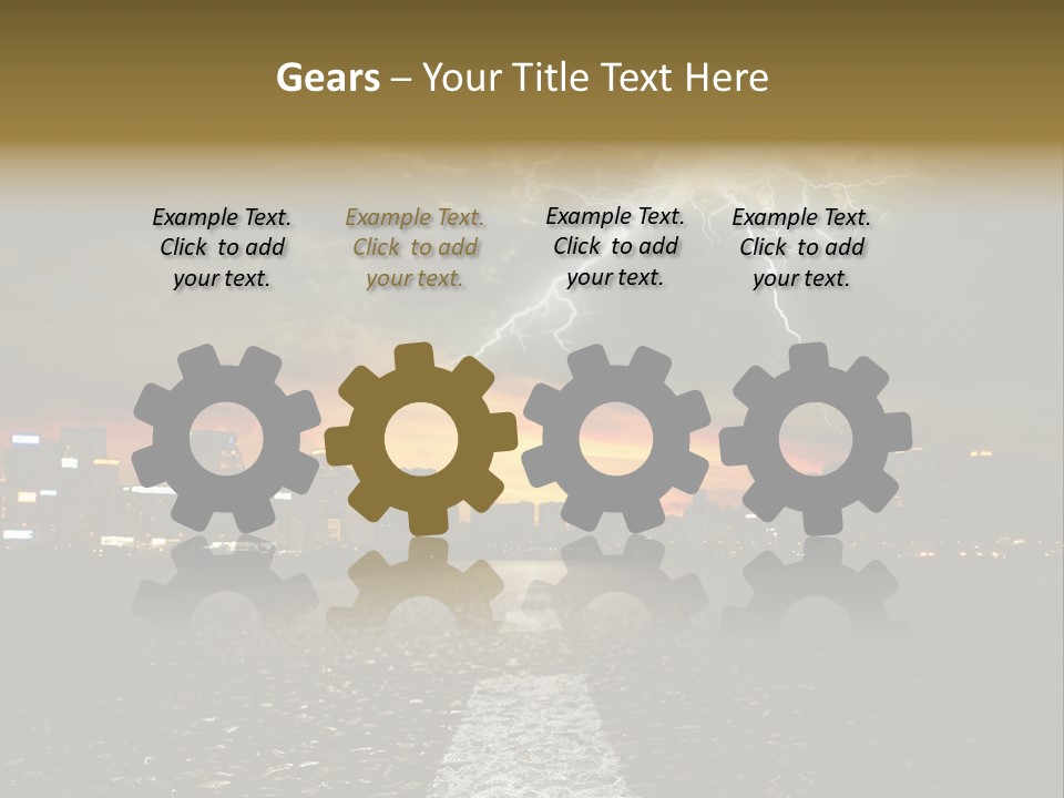 City Lights Motorway PowerPoint Template