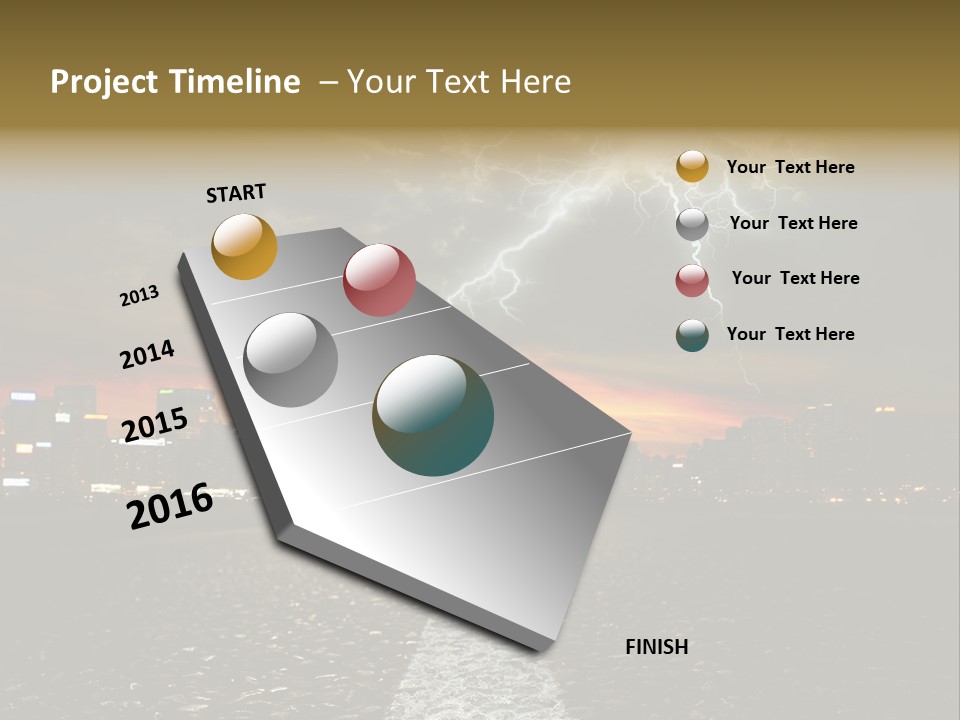 City Lights Motorway PowerPoint Template
