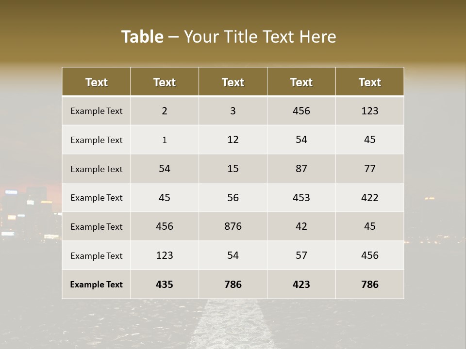 City Lights Motorway PowerPoint Template