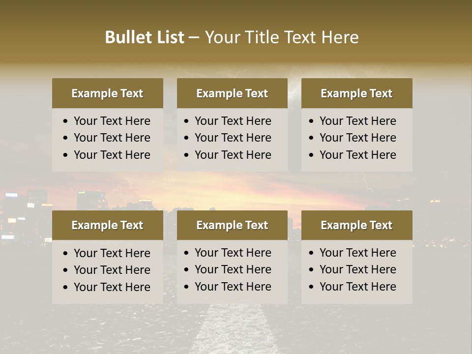 City Lights Motorway PowerPoint Template