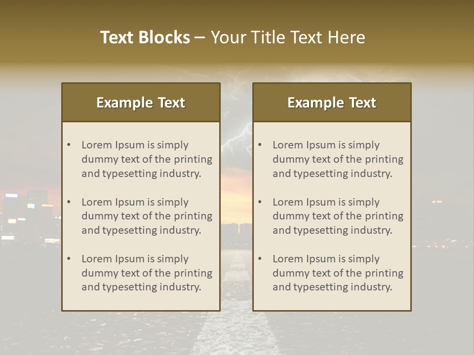 City Lights Motorway PowerPoint Template