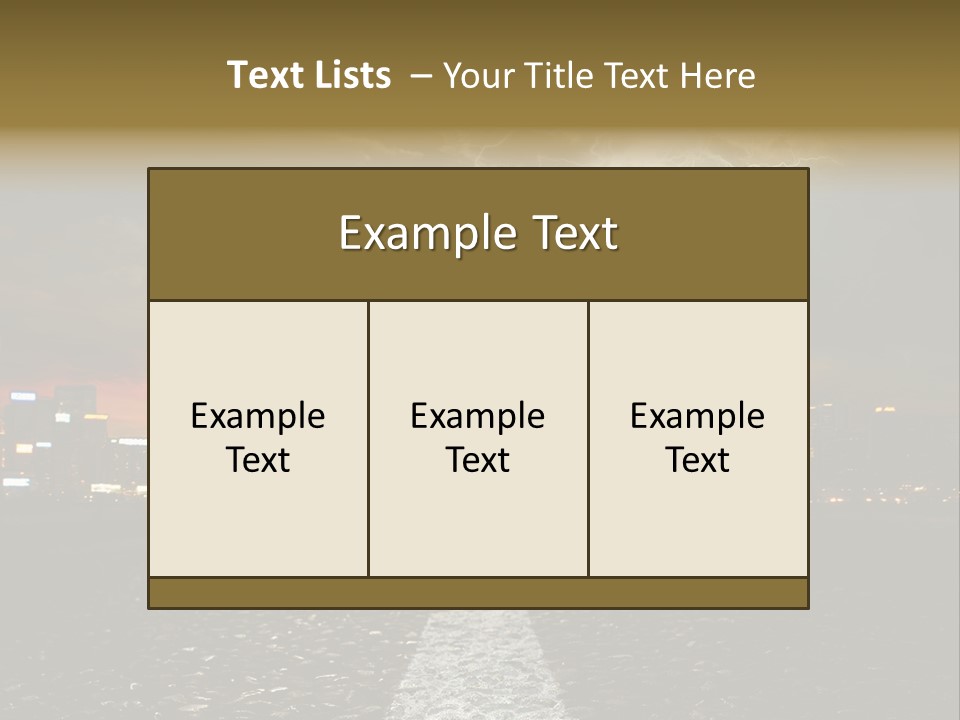 City Lights Motorway PowerPoint Template