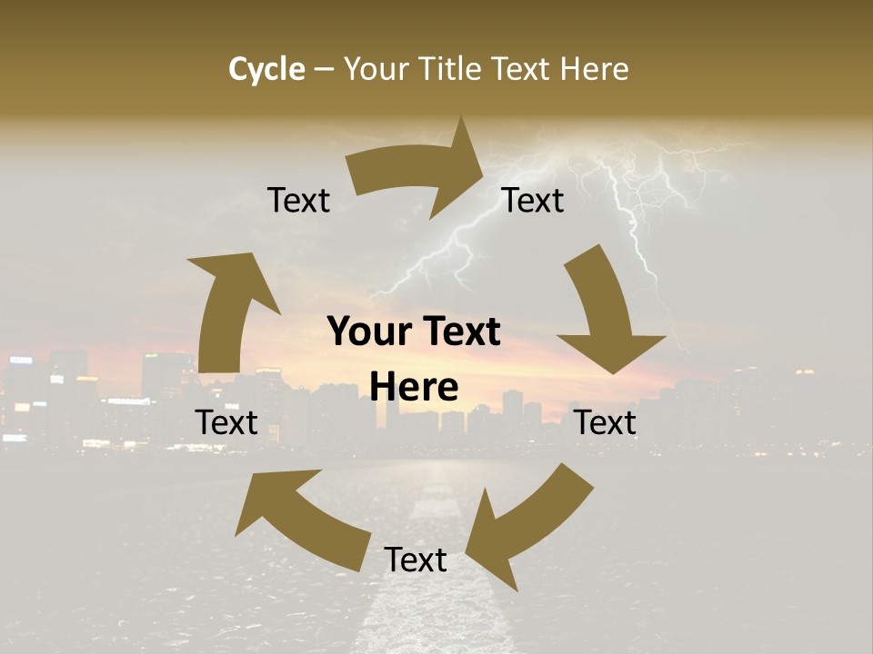 City Lights Motorway PowerPoint Template