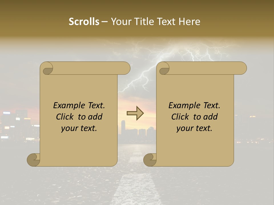 City Lights Motorway PowerPoint Template
