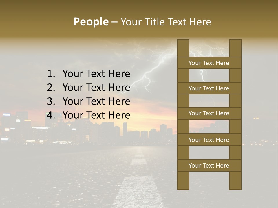 City Lights Motorway PowerPoint Template