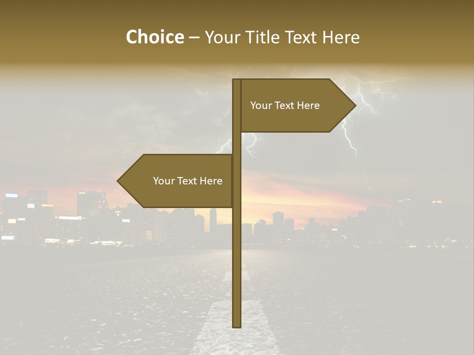 City Lights Motorway PowerPoint Template