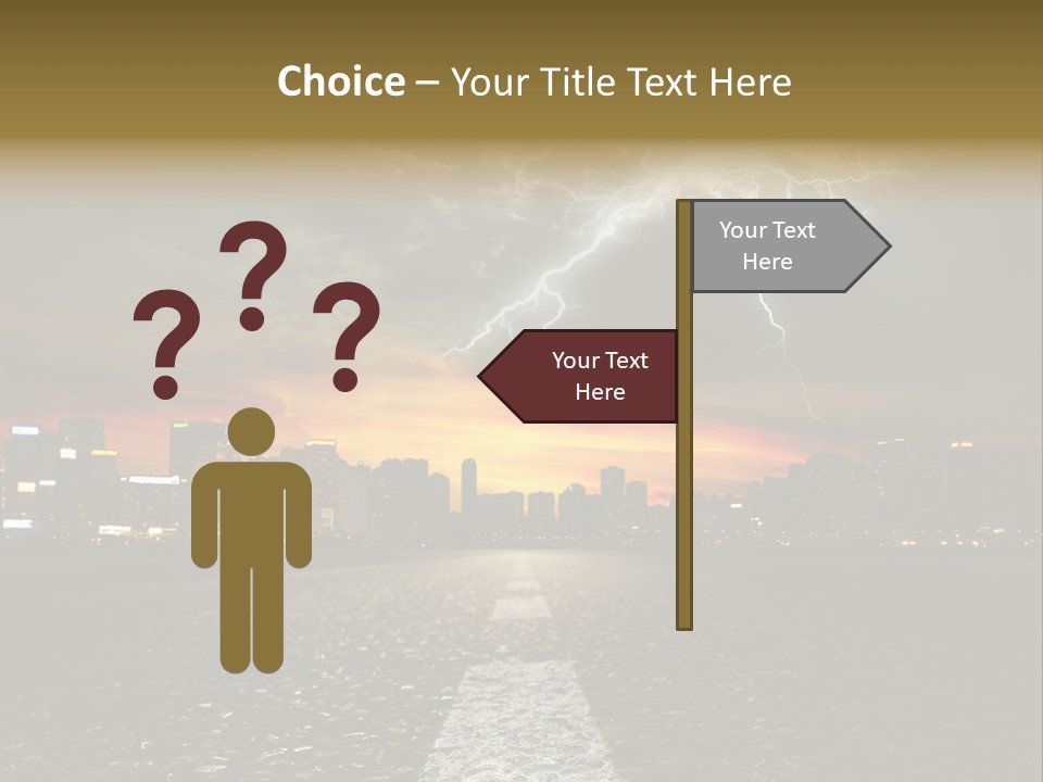 City Lights Motorway PowerPoint Template