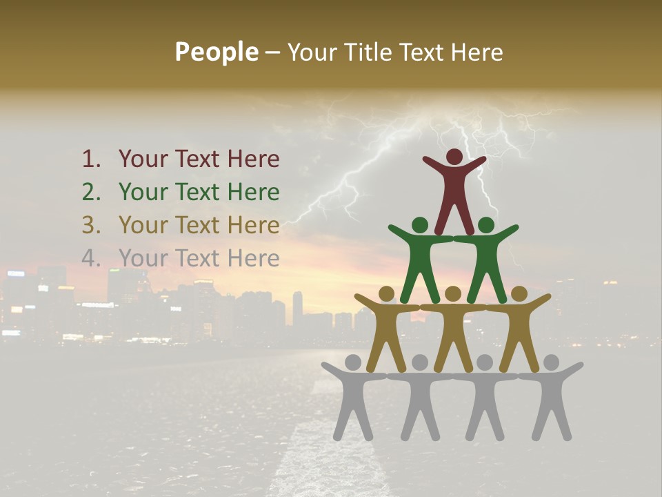 City Lights Motorway PowerPoint Template