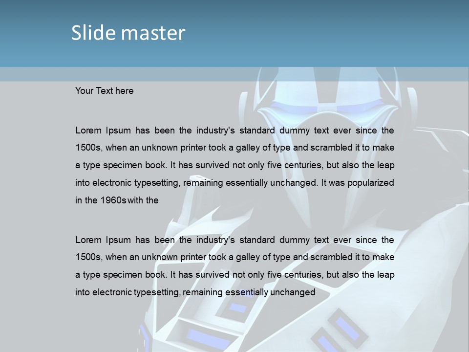 Soldier Cyborg Metal PowerPoint Template