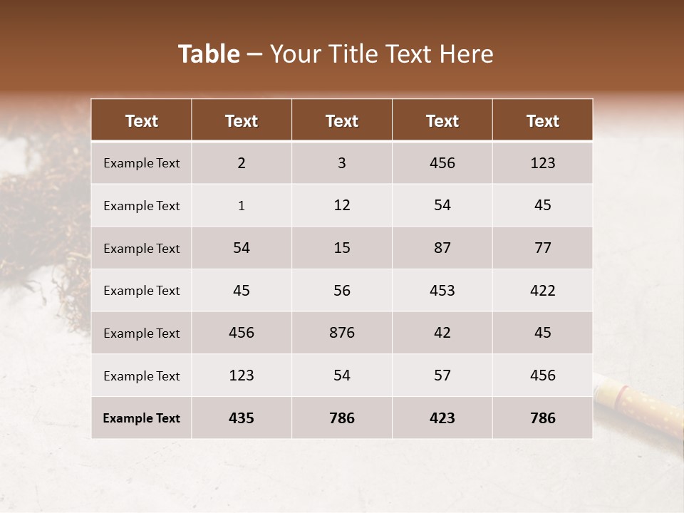 Tobacco Gold Burnt PowerPoint Template