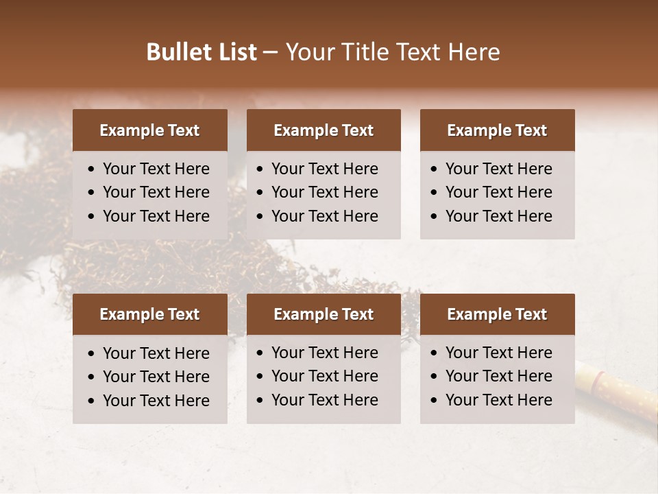 Tobacco Gold Burnt PowerPoint Template