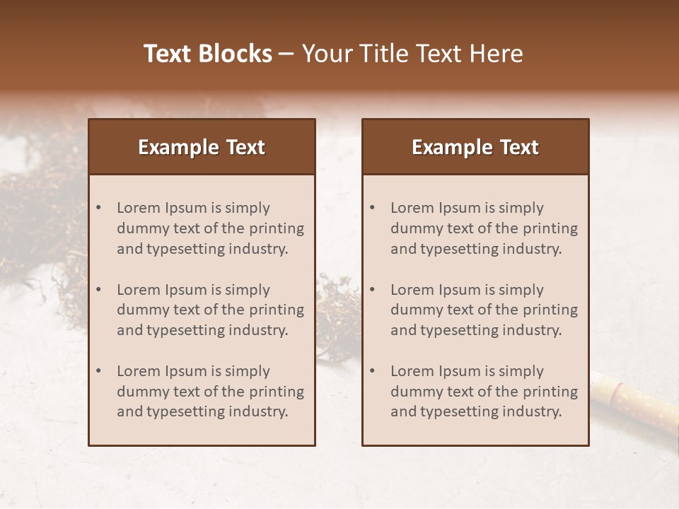 Tobacco Gold Burnt PowerPoint Template