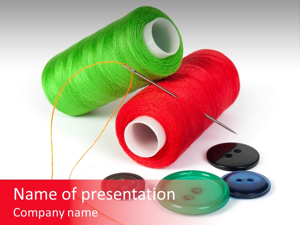 Fashion Thread Green PowerPoint Template
